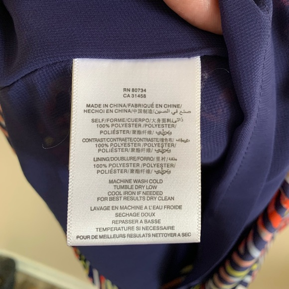 BCBGeneration Midnight Blue Multi Zebra Stripe Short Sleeve Mini Dress 🌴 - Picture 8 of 8